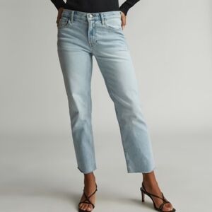 EVERLANE The Low-Rise Shortie Denim Jeans Light Wash Size 28 NWT